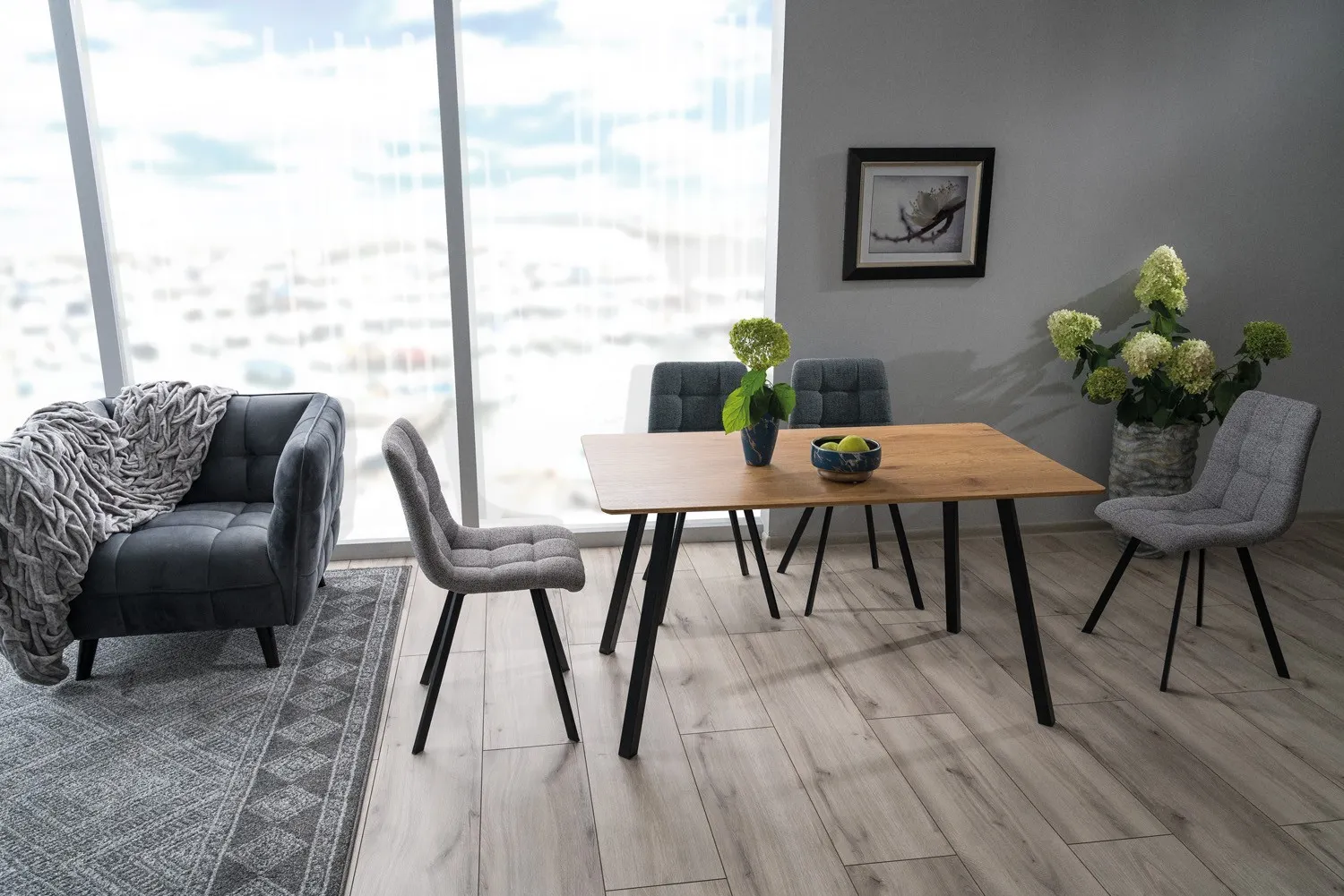 Fotel CASTELLO 1 VELVET Bluvel 14 szary wenge - CASTELLO1V14