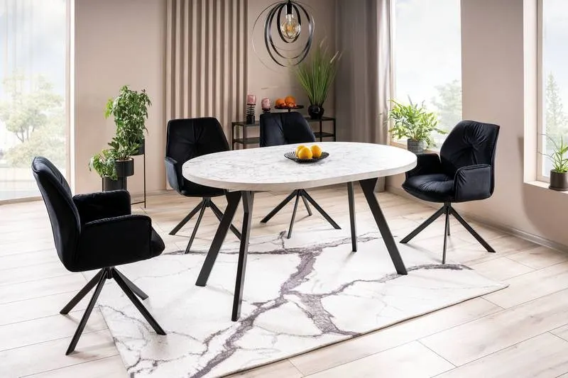 Krzesło obrotowe tapicerowane BOOGIE II VELVET czarne pikowane - BOOGIEIIVCC