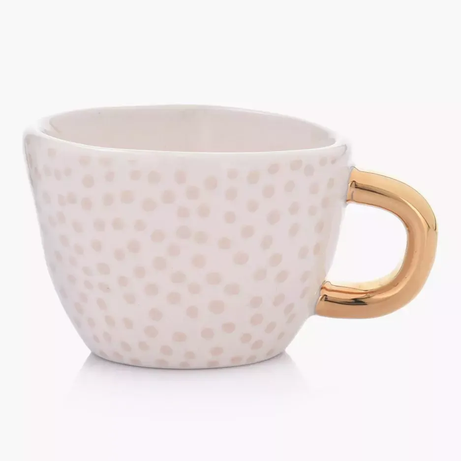 Filiżanka do espresso DUKA SIREN 50 ml w kropki różowa kamionka