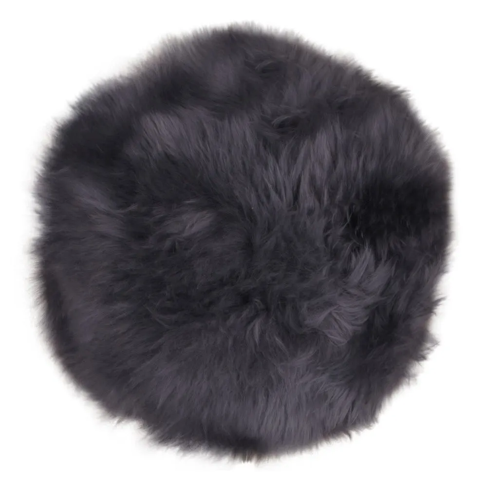 Siedzisko ze skóry jagnięcej LAMBSKIN okrągłe fi35 cm szary