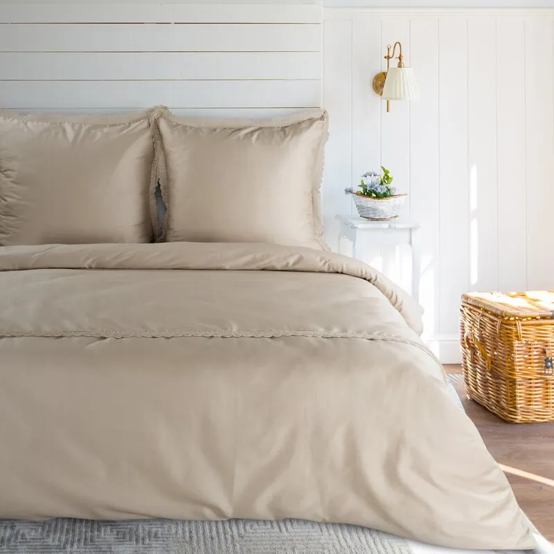 KOMPLET POŚCIELI RETRO 6 160 X 200 CM BEŻOWY KOMPLET POŚCIELI RETRO 6 160 X 200 CM BEŻOWY