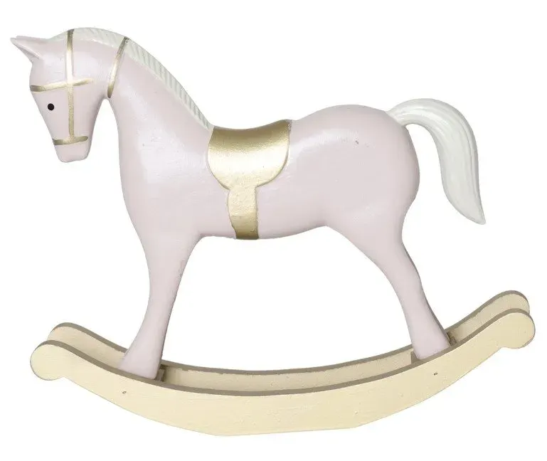 Koń na biegunach drewniany MAŁY 3242 beżowy Koń na biegunach drewniany MAŁY 3242 beżowy