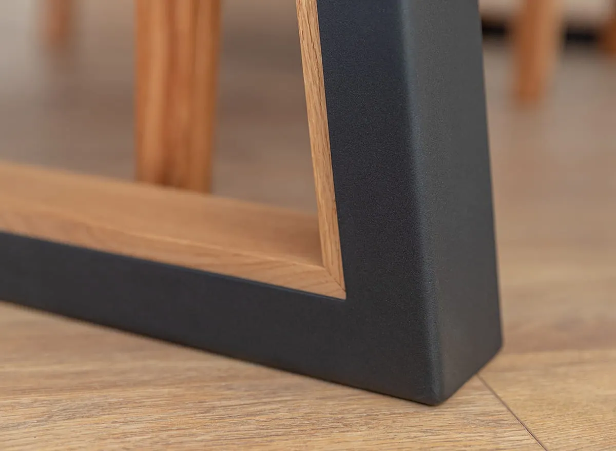 Stół dębowy 100x200 czarne nogi GAVARDO olejowany - GAVARDO100X200CZ