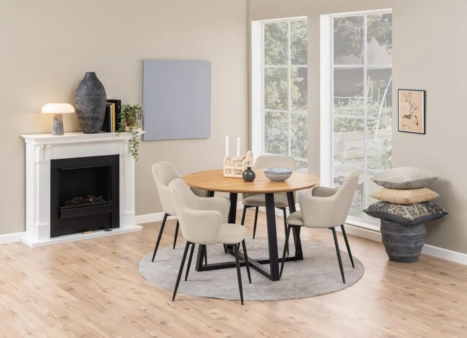 Krzesło z podłokietnikami Laos Beżowy- zam. błyskawiczny, Czarny ( zestaw 2 sztuk ) - 0000098239