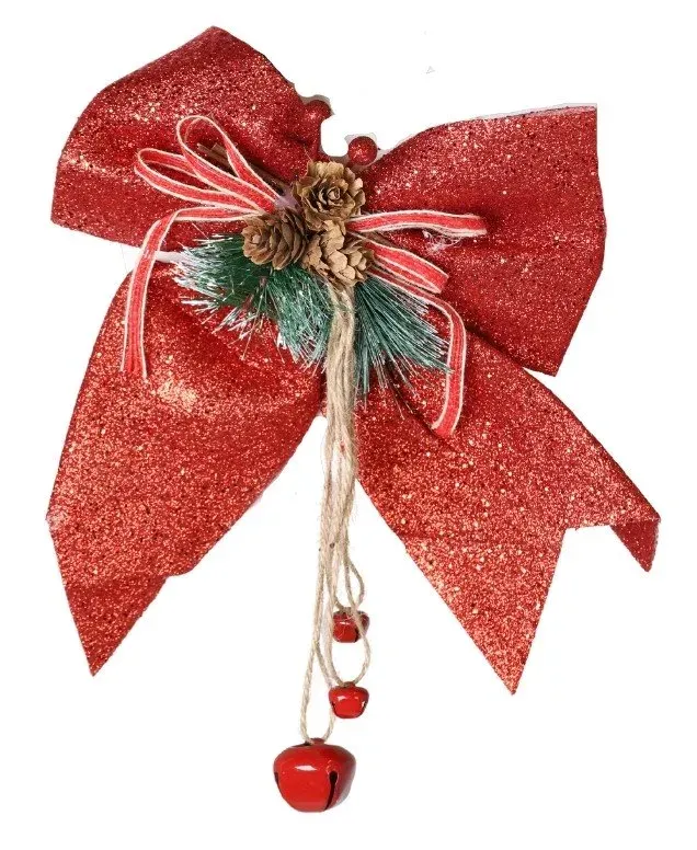 Kokarda z dzwoneczkami 5058 czerwona