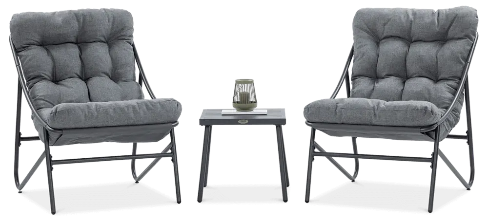 Zestaw mebli ogrodowych CASPER 3-set stalowy ciemnoszary - FG005526