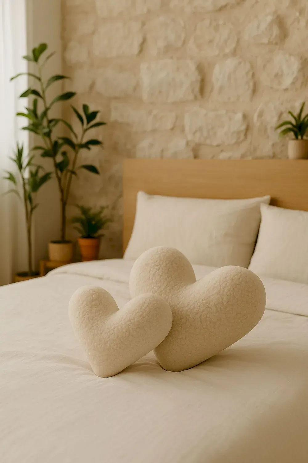 Poduszka serce TEDDY KALP SMALL 38x33x9 beżowa - ASI_150CRG1163