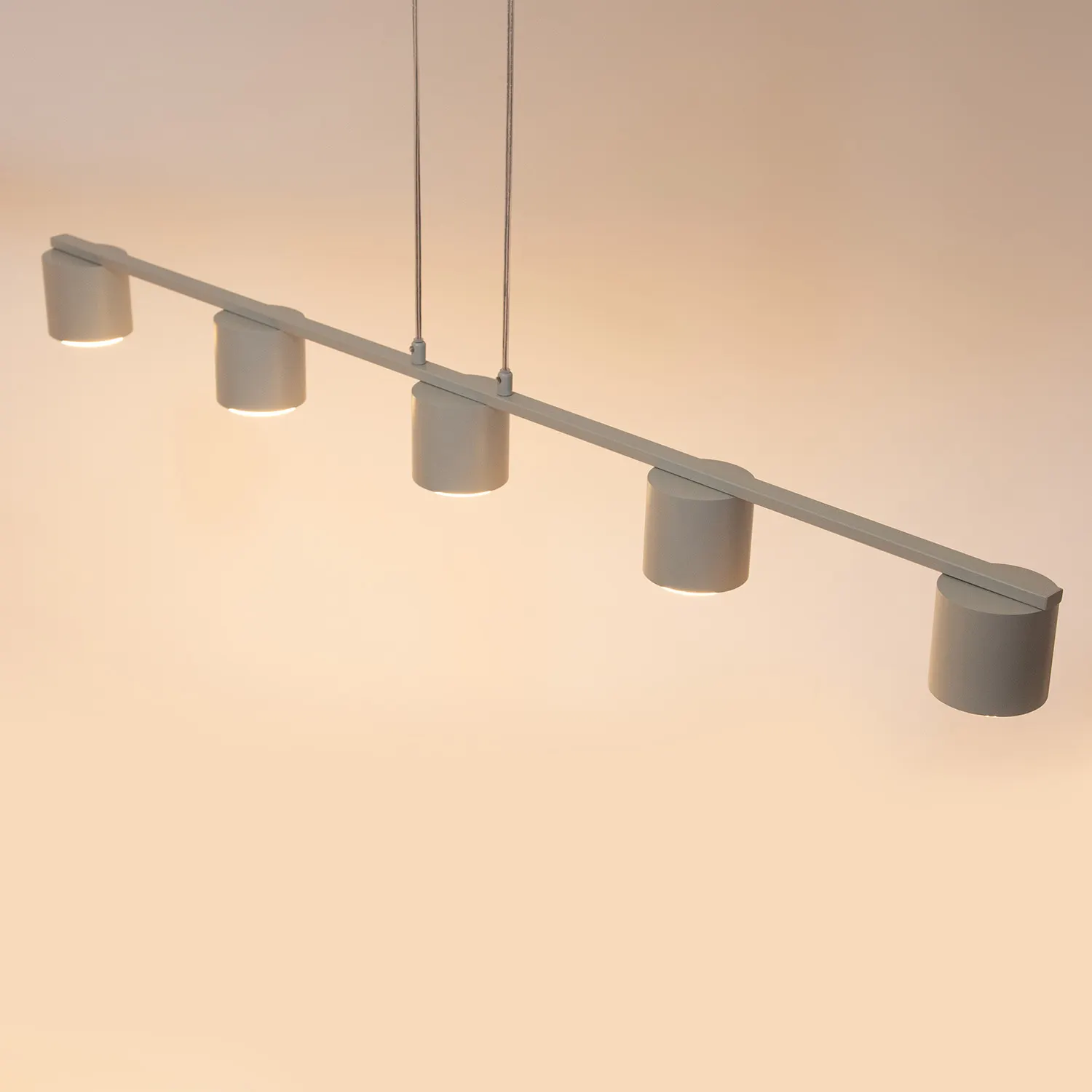 Lampa wisząca stalowa MILA 5 szary beż - SI_41357