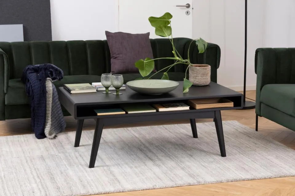 Stolik kawowy z półką AVERNA 130x70x50 cm Czarny — zdjęcie 9