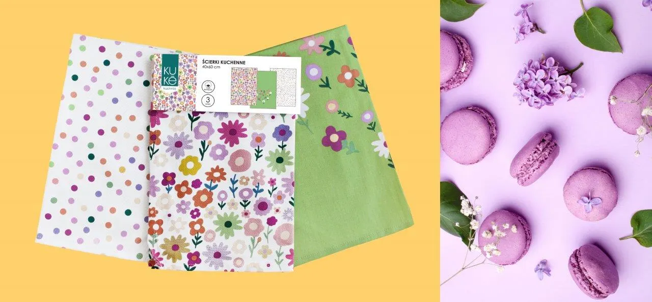 Ścierka zestaw 3 szt. KUKE 027 kwiatki 40x60 wielokolorowy - FARO_30853