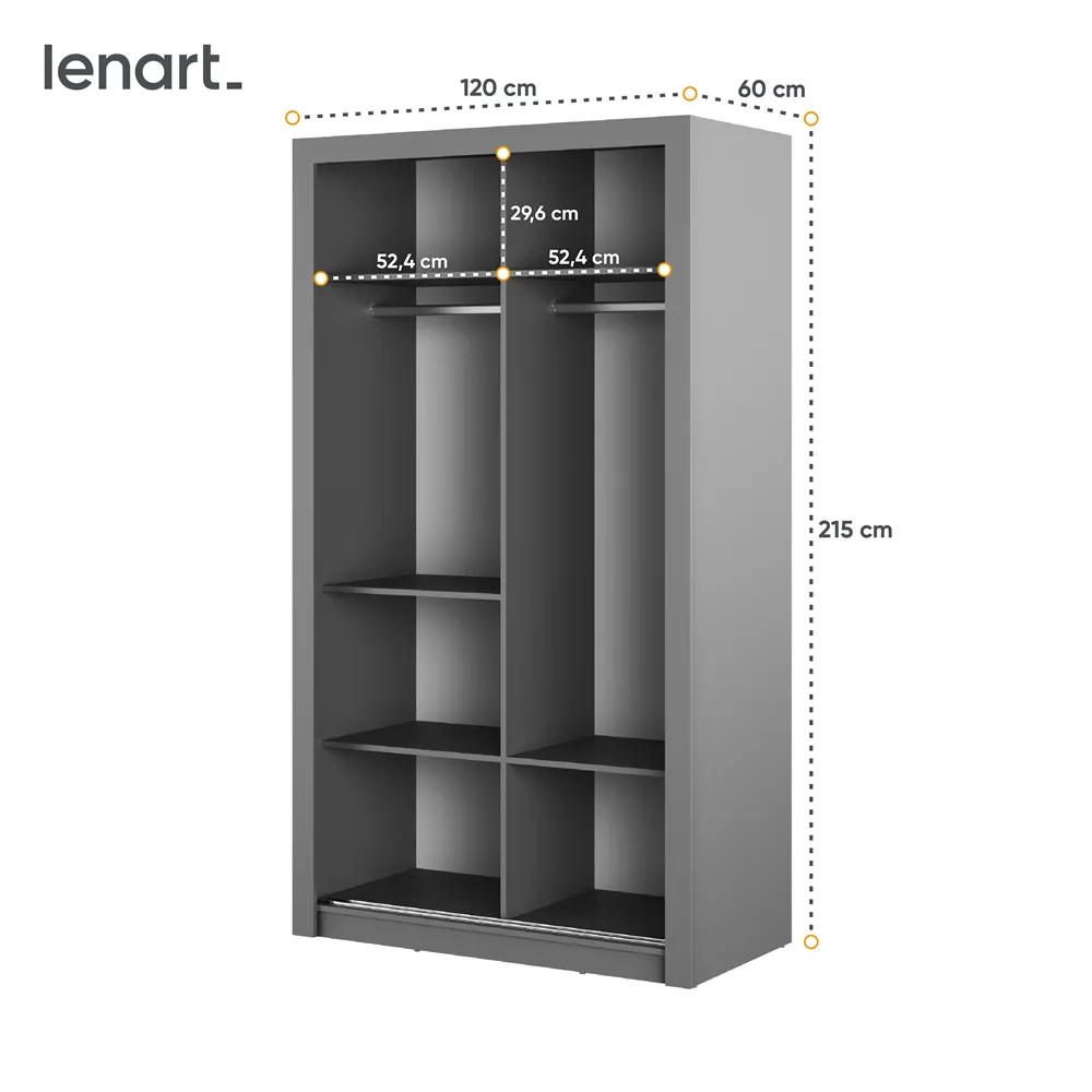 Szafa 2-drzwiowa ARTI AR-19 120cm szara - AR19S