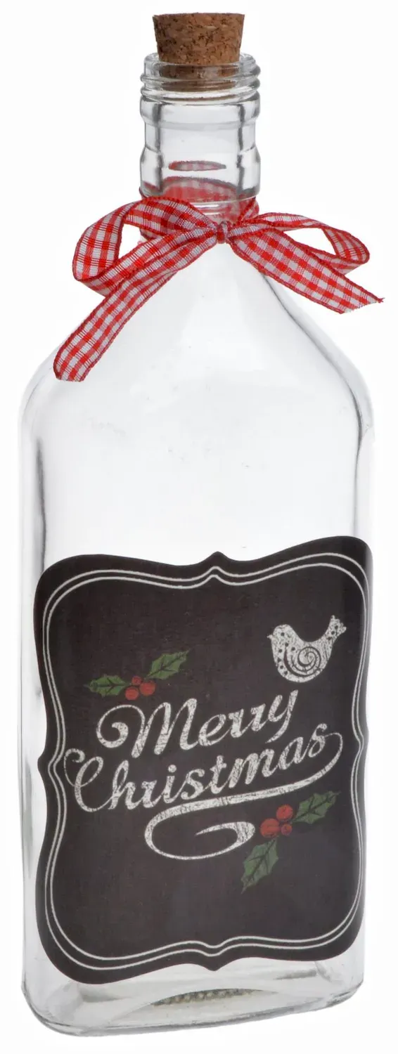 Butelka na nalewkę "MERRY CHRISTMAS" duża transparentna