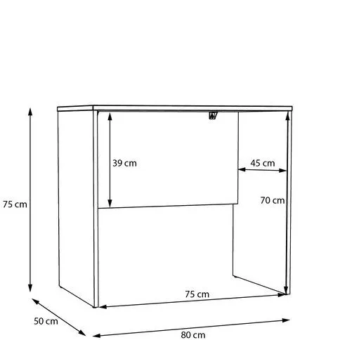 Biurko DUBBERLY minimalistyczne - czarne - DBBB111-Z13