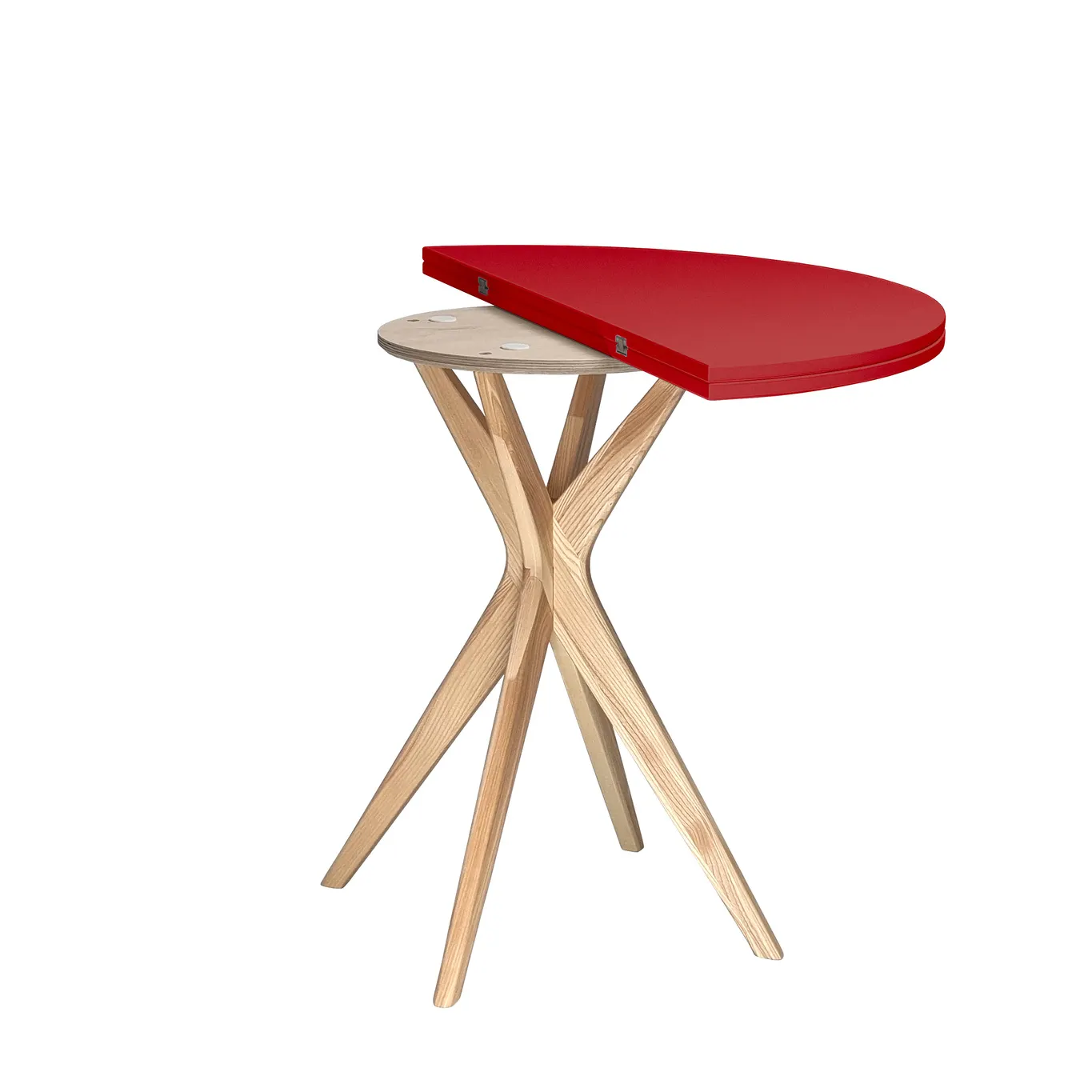 Półokrągły stół rozkładany JUBI śr. 100cm czerwony - NRGBTJ100_E12