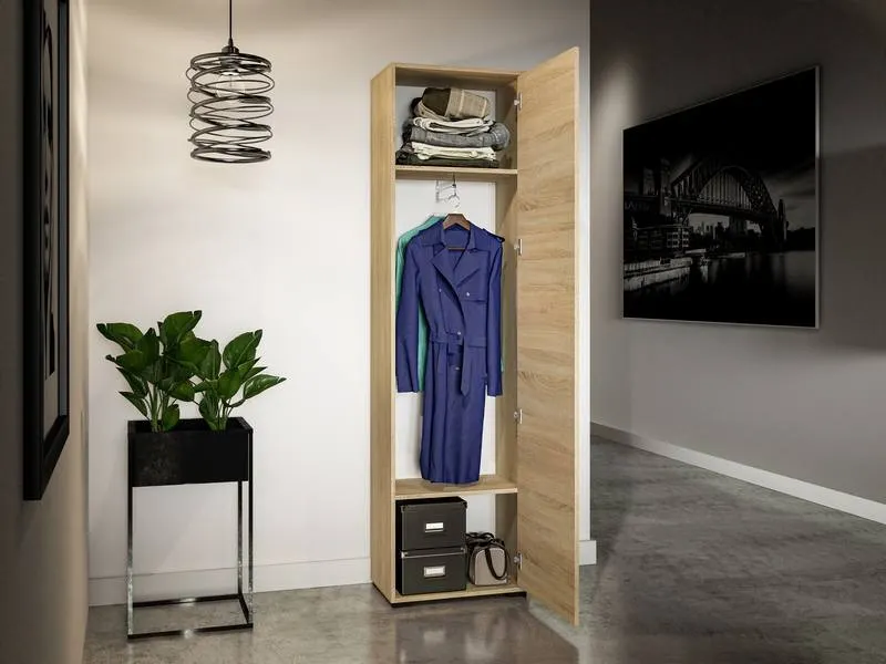 Szafa 1-drzwiowa CARO 16 Sonoma jasna 199x55x34 - 1CARO16-001