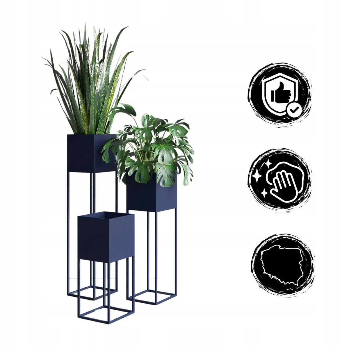 DONICZKA-osłonka na donice metalowa LORIENT L niebieska - LD_TZ000081