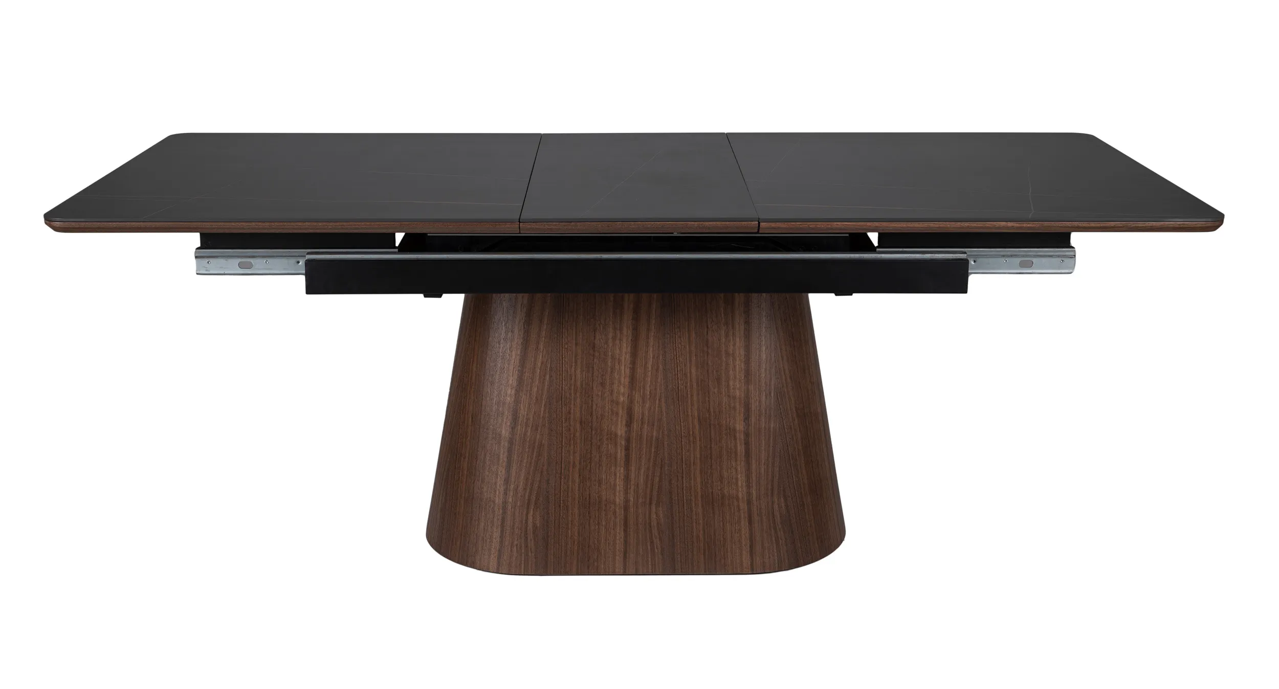 Stół rozkładany ceramiczny MONACO 90x160(200) czarny mat stelaż orzech - MONACOCOR160