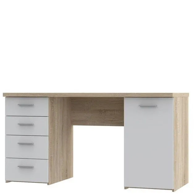 Biurko NET106 z szafką i 4 szufladami- beżowy, biały - MT926-T19