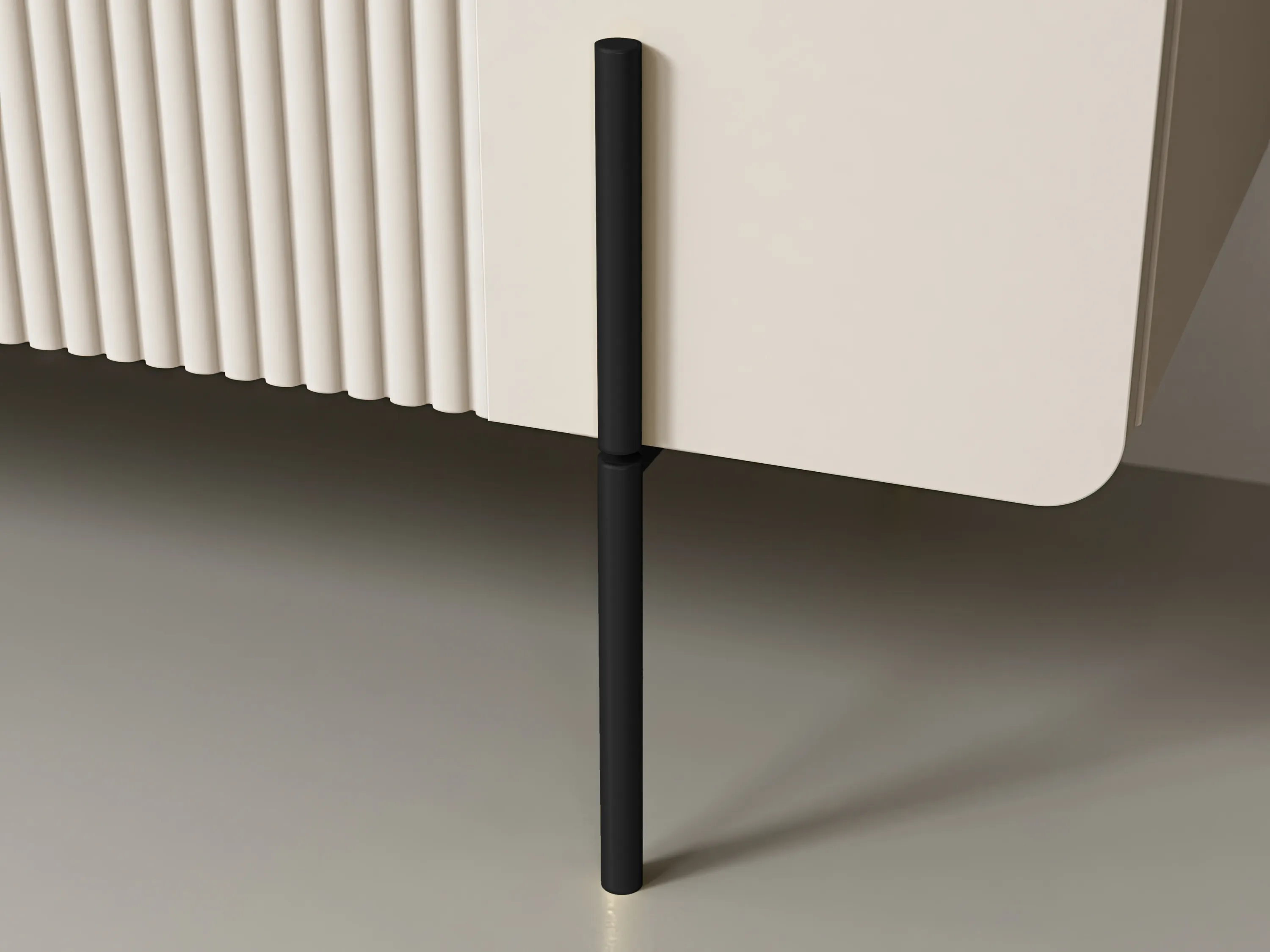 Stolik kawowy z 2 szufladami MALMI ryflowany front 60x100cm - kaszmirowy - czarny - B_167012