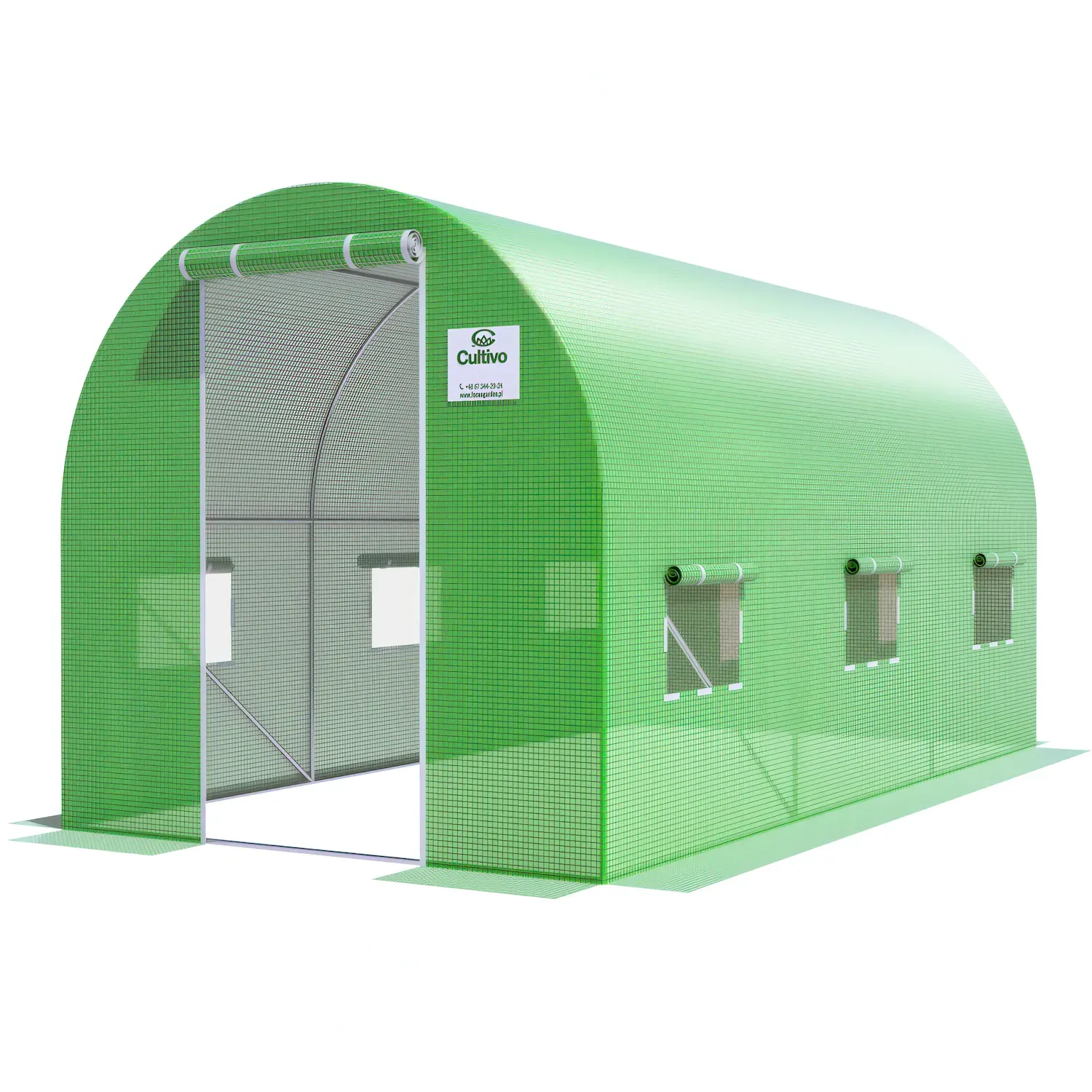 Tunel foliowy CULTIVO 2x4x2m (8m2) 3 sekcje zielony — zdjęcie 11