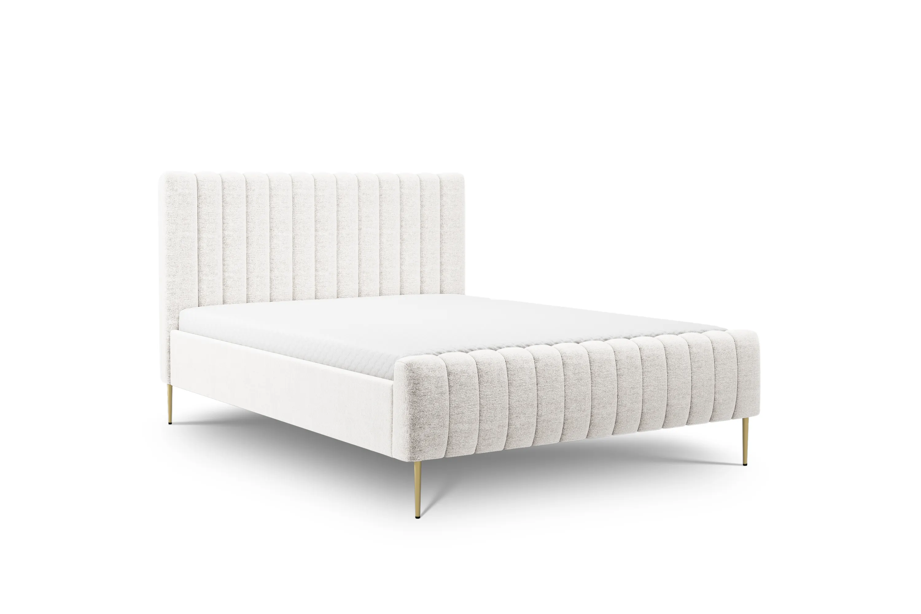 Łóżko Nicole / 140x200 / Raven 22 / złote nogi - jasny beż