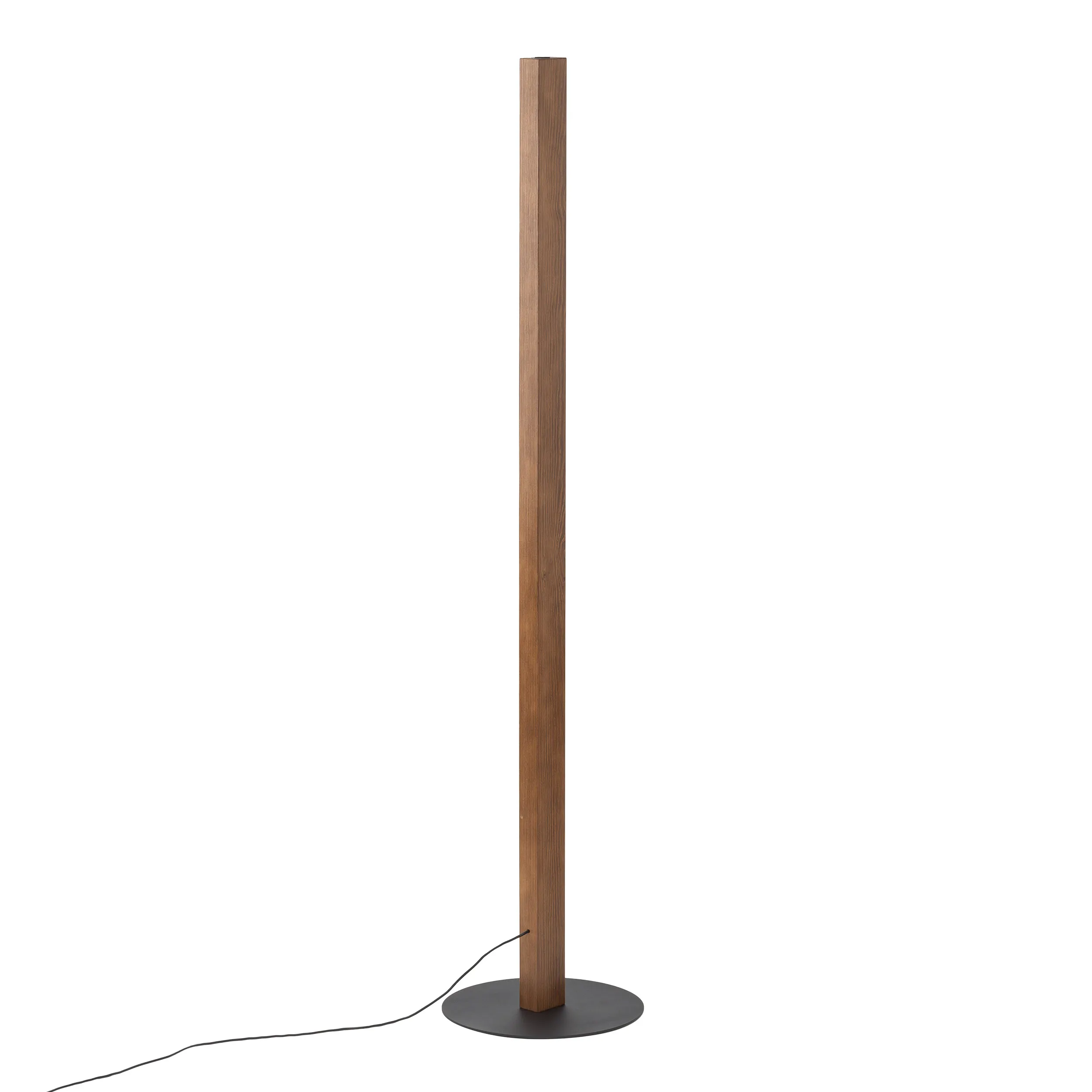 Lampa podłogowa TEO LED czarna podstawa ciemne drewno orzech 42x17cm - TK_1410
