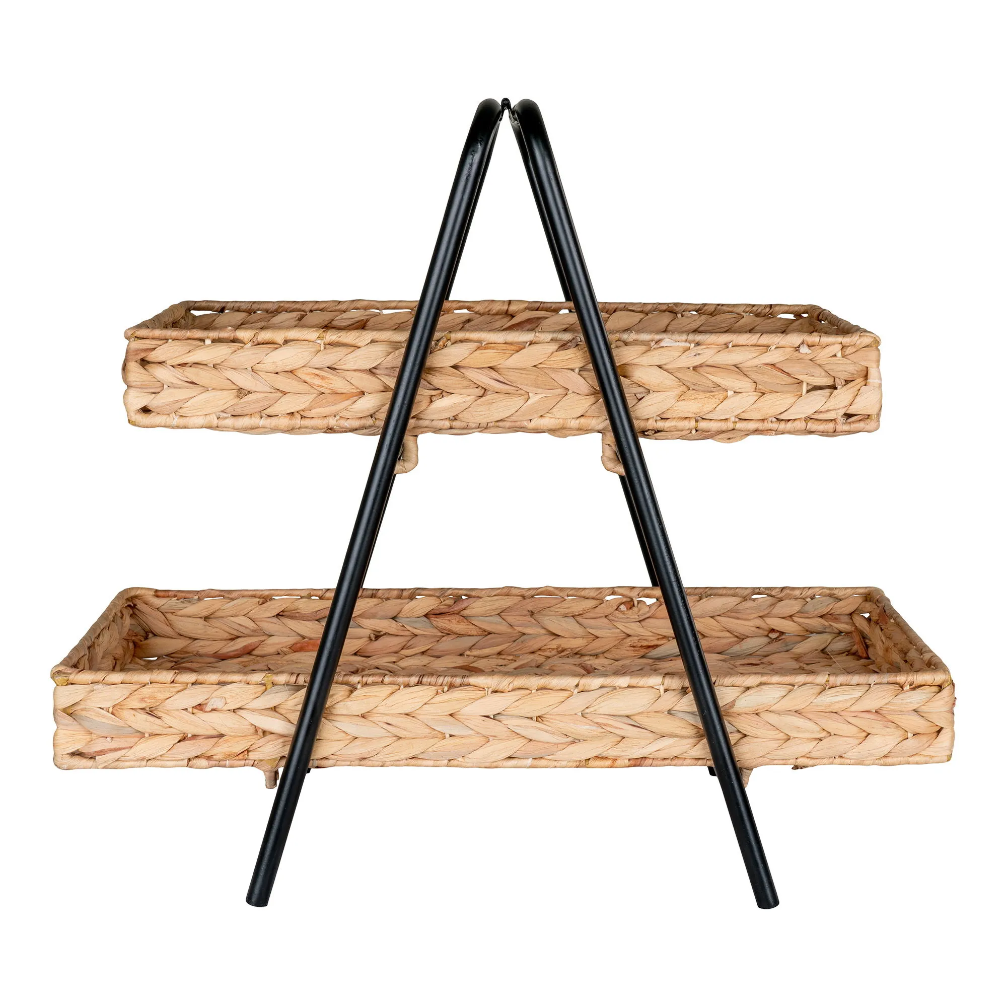 Taca do serwowania ALFARO hiacynt wodny metal 42x23x435 cm naturalna czarna Meble