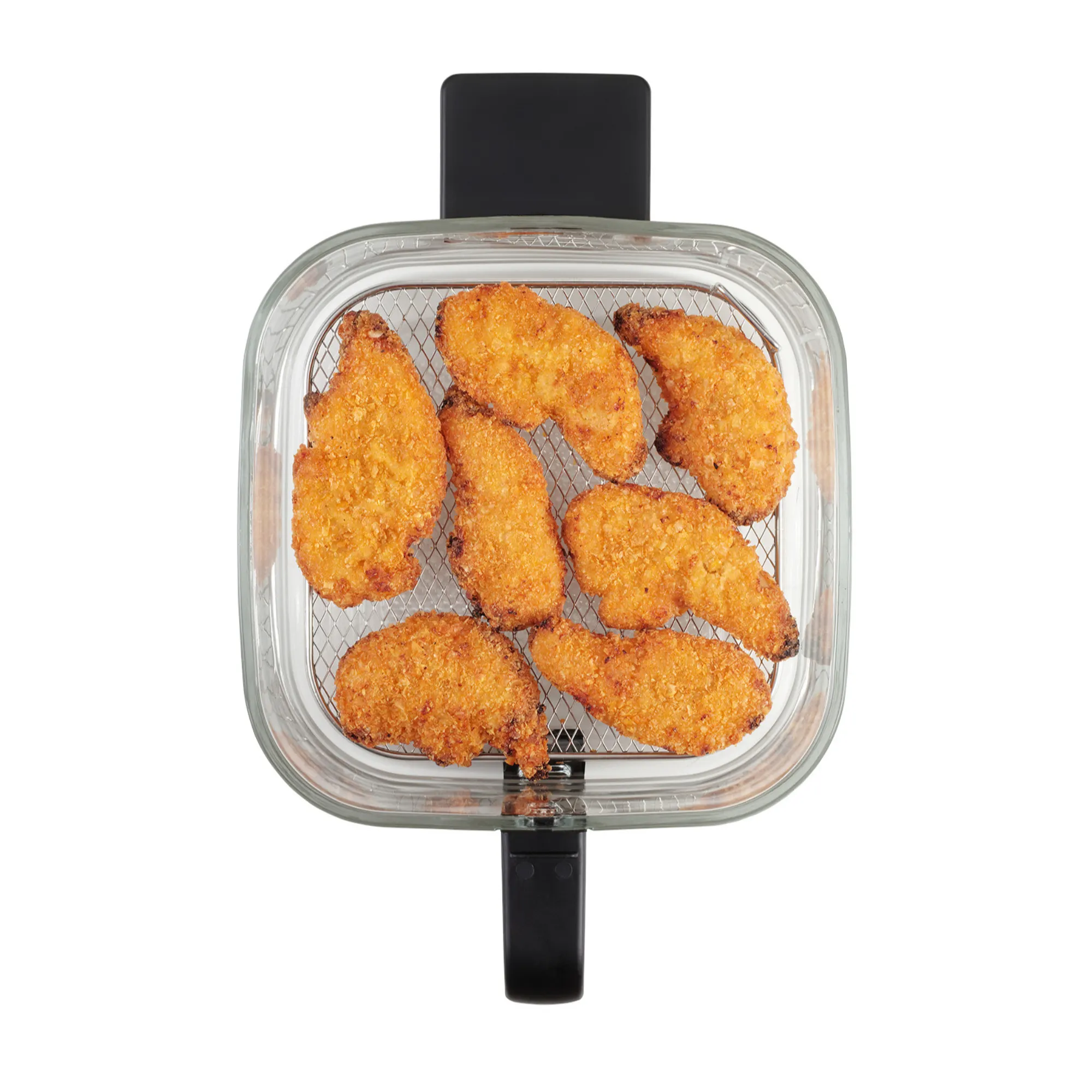 image waflowa koszyk do smażenia, rosół kura bites, panierowane nuggets, air fryer, uchwyt pokrywki