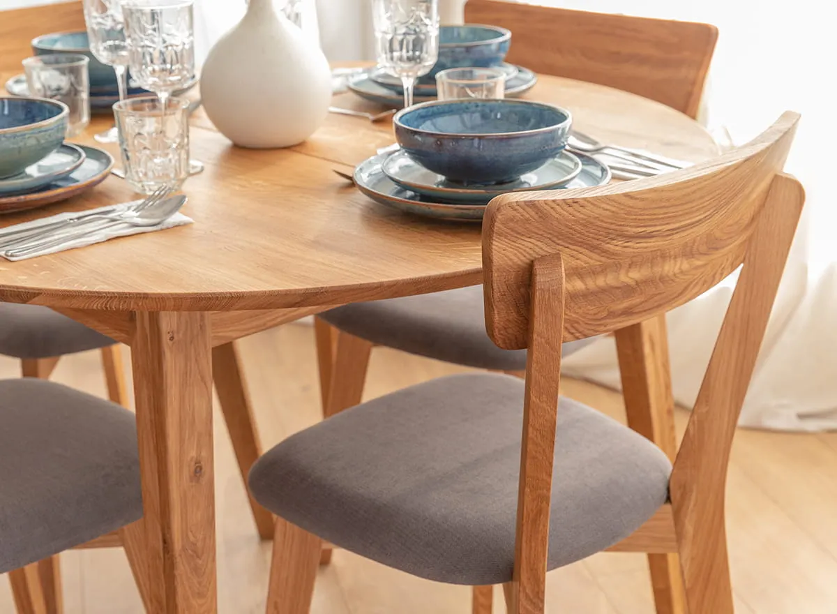 Krzesło drewniane LEON grafitowe siedzisko dąb olejowany - KULKLM85