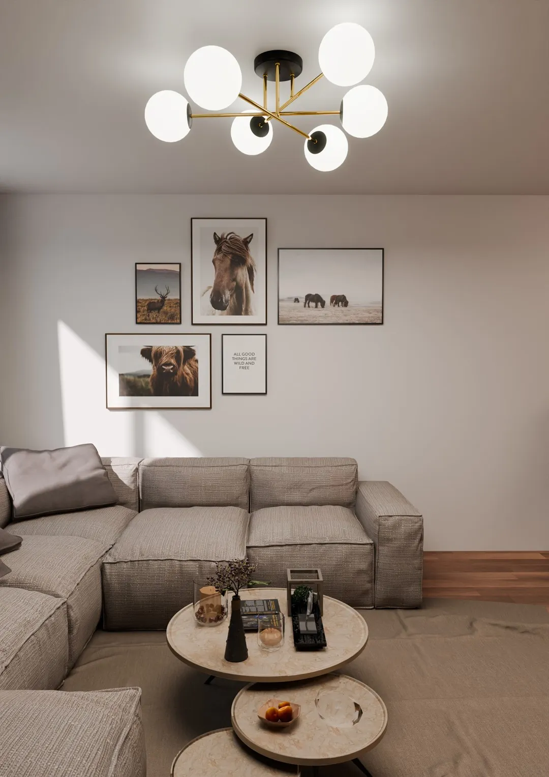 sfurniture, sofa, living room, wall art, lamp