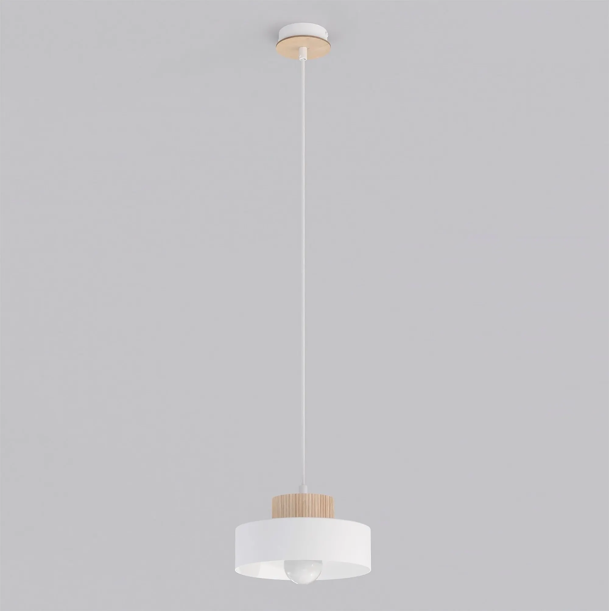 Lampa wisząca z dwuwarstwowym kloszem KIVI 1S biała naturalny
