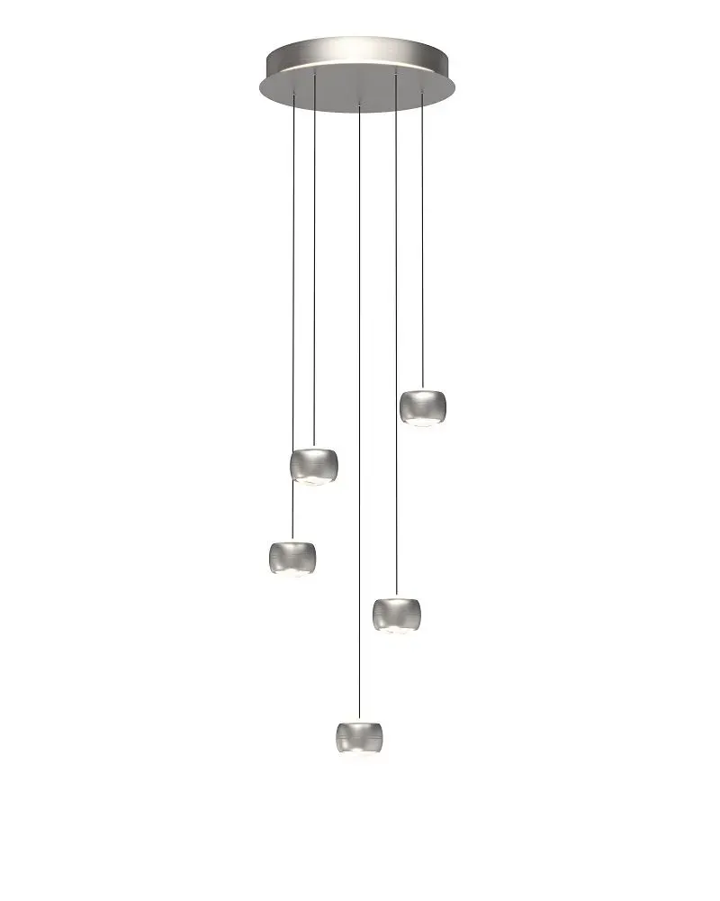 Lampa wisząca okrągła QUIBERON 5 LED nikiel szampński