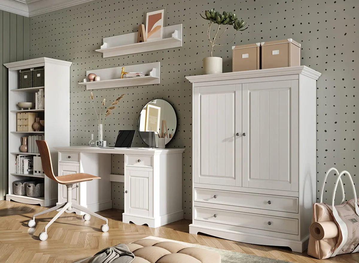 Regał sosnowy BELLUNO ELEGANTE biały - PL007B