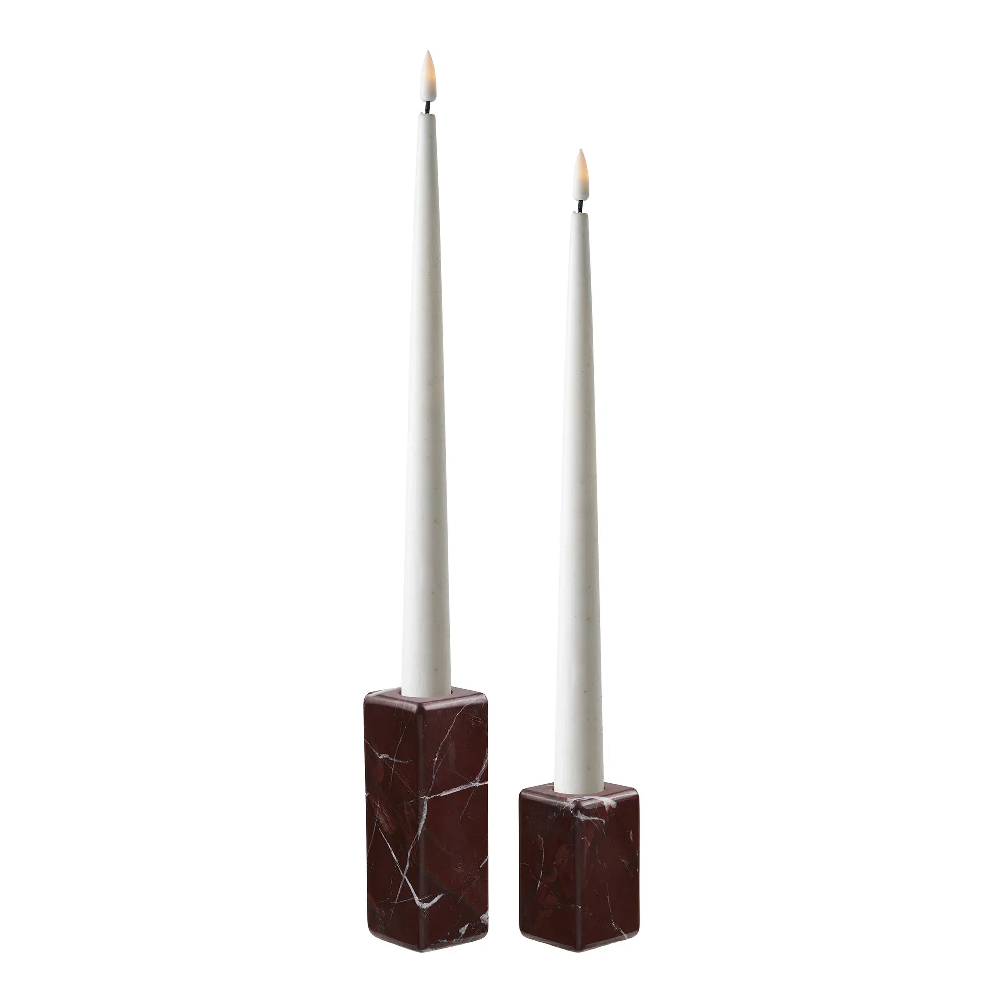 Świeczniki marmurowe CANDLE - zestaw 2 sztuk burgundowe — zdjęcie 7