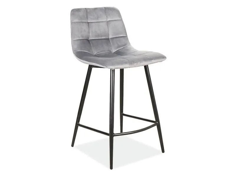 Hoker tapicerowany niski MILA H-2 VELVET szary Signal