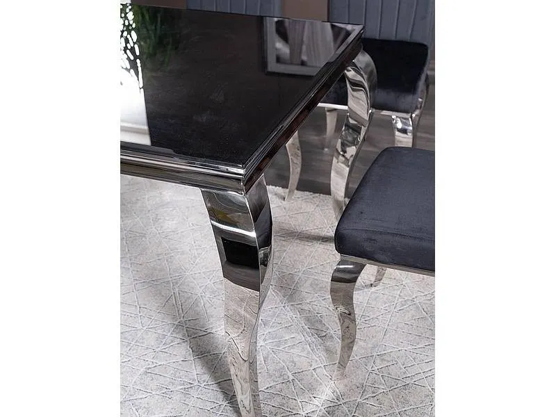 Stół jadalniany ceramiczny PRINCE CERAMIC 90x150 czarny blat/chrom Signal — zdjęcie 3