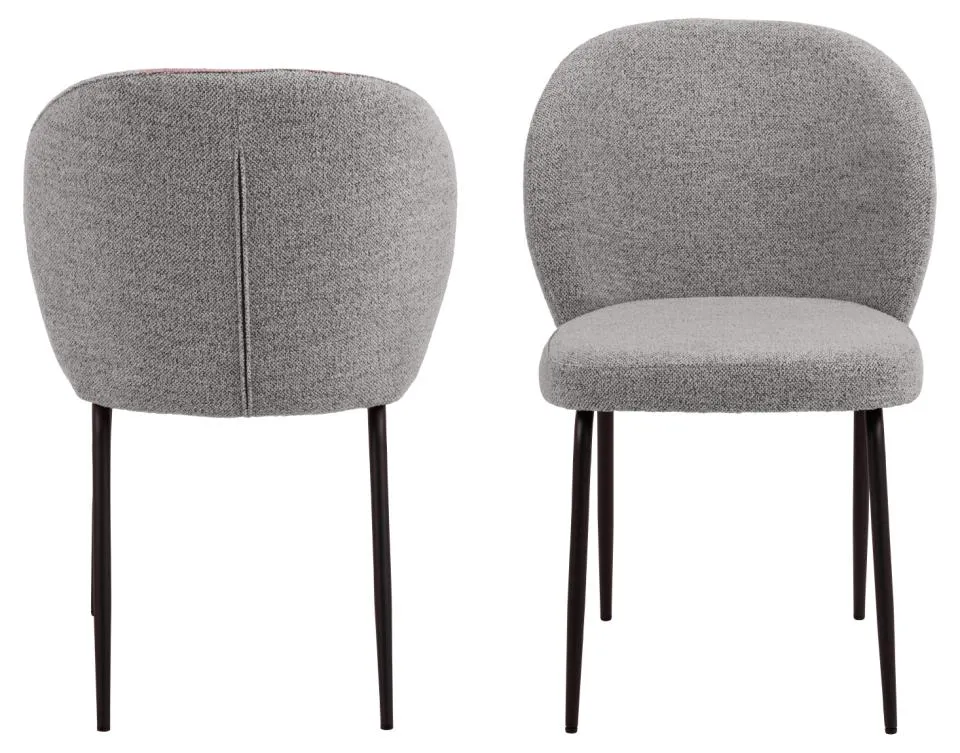 Krzesło Lorella Szary- zam.błyskawiczny, Czarny ( zestaw 2 sztuk ) - 0000098235