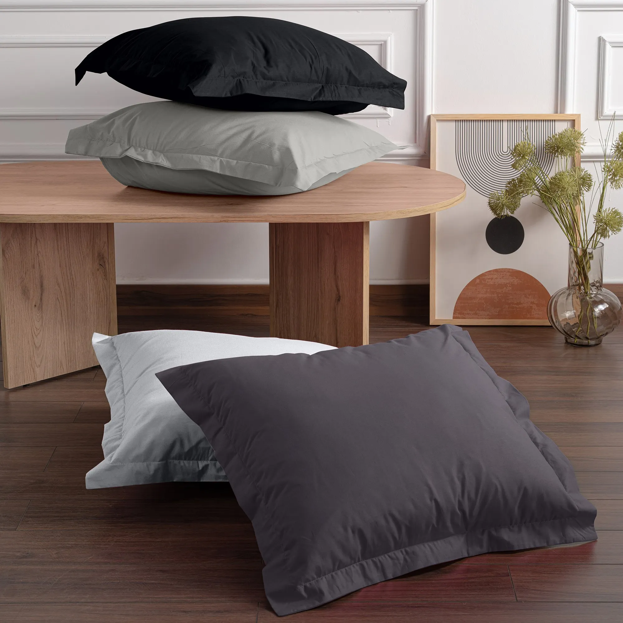 Zestaw poszewek na poduszkę TONNE GRISE 2 szt. 60x60 cm biały - ASI_815TNE36123