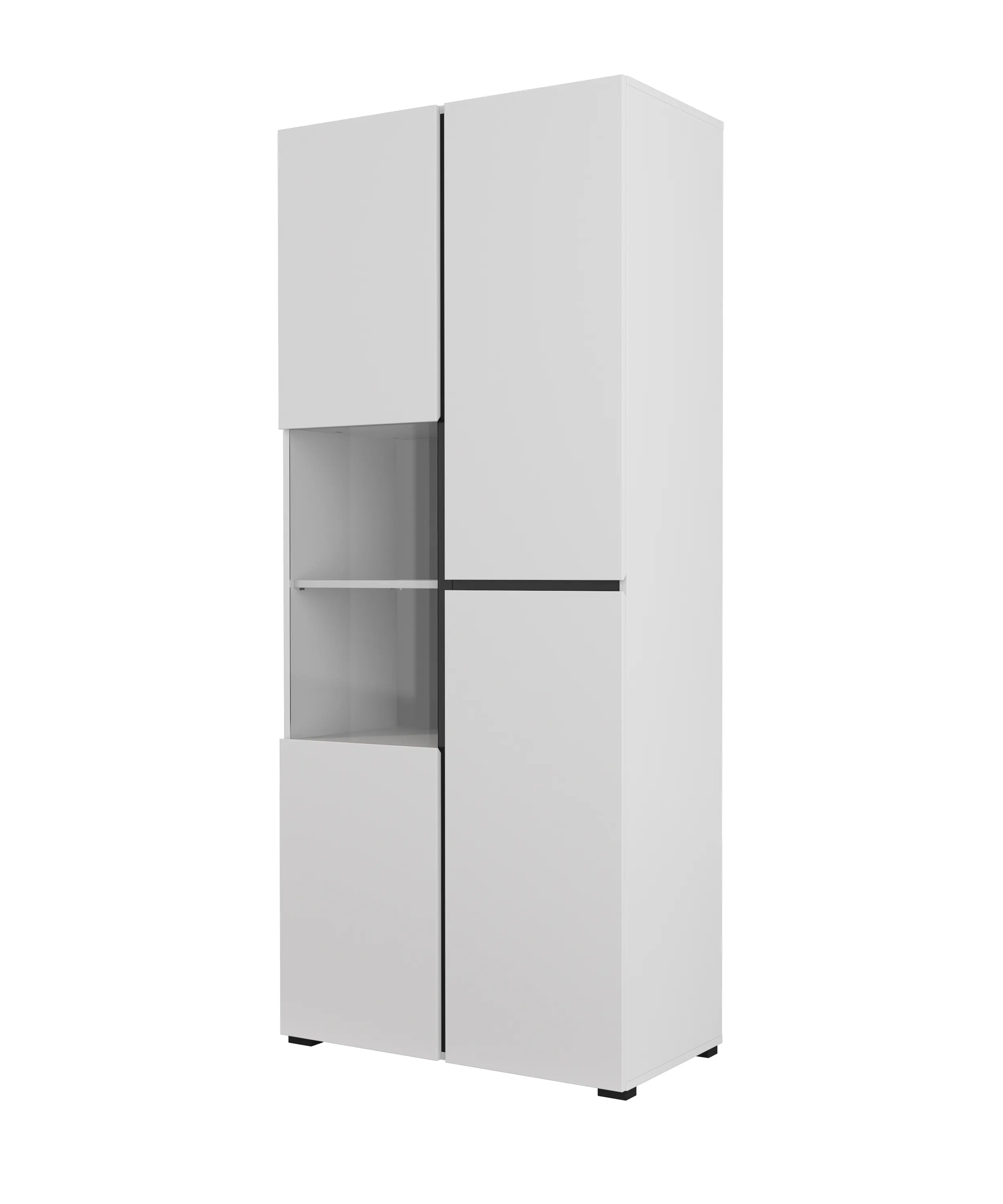 Witryna 3-drzwiowa szklana CROSS 80x183 biało-czarna Urządzenie, Urządzenie elektryczne, Lodówka, Meble