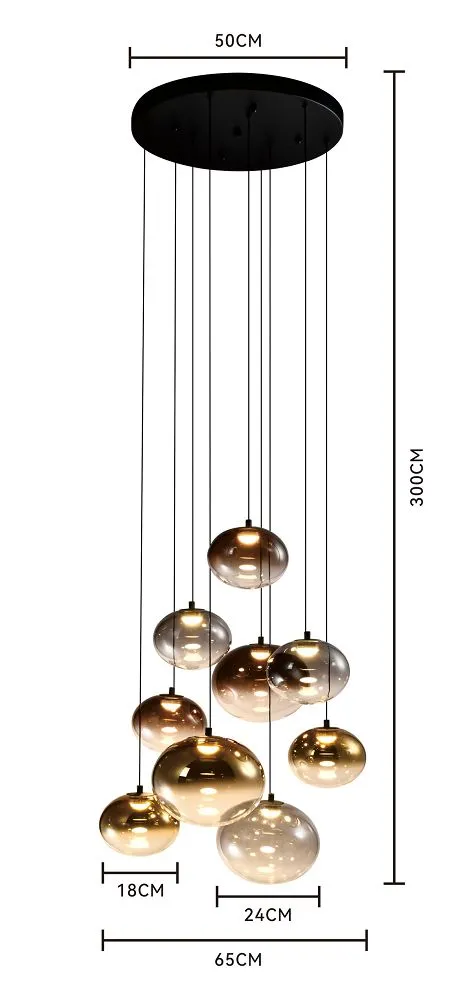 image lampa wisząca, pendant, kula, kolorowe kule, metalowy osadnik