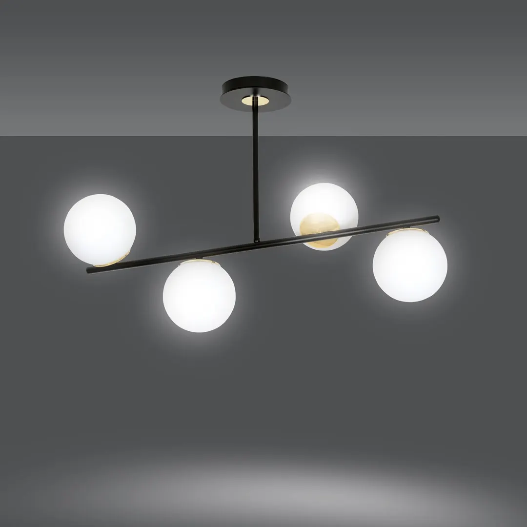 Lampa sufitowa FLOKI Czarny/Złoty 1022/4 - 1022/4