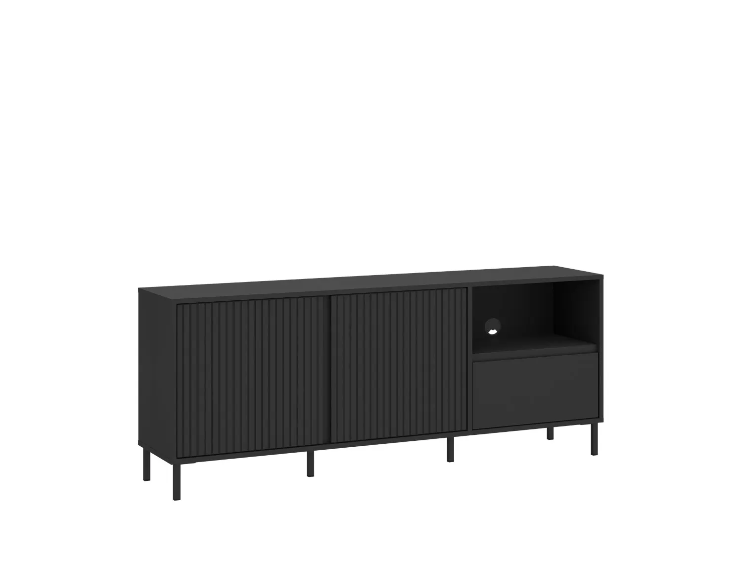 Szafka RTV 2-drzwiowa z szufladą AVENALE 157 cm antracyt Meble, Kredens, Szafka