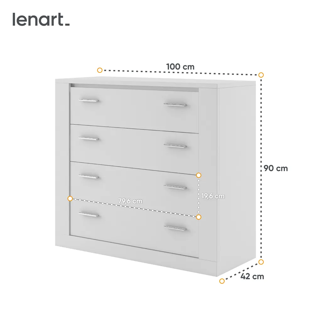 Komoda z szufladami ARTI AR-10 biała - AR10BI