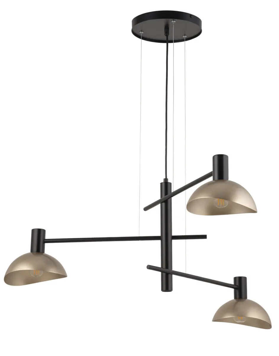 Lampa wisząca ARTIS 3 czarno-złota