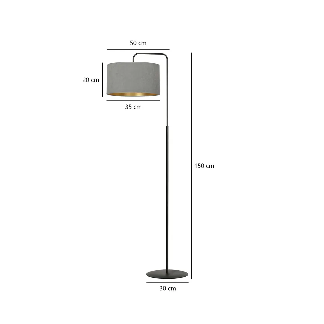 Lampa stojąca HILDE LP1 czarny szary — zdjęcie 5