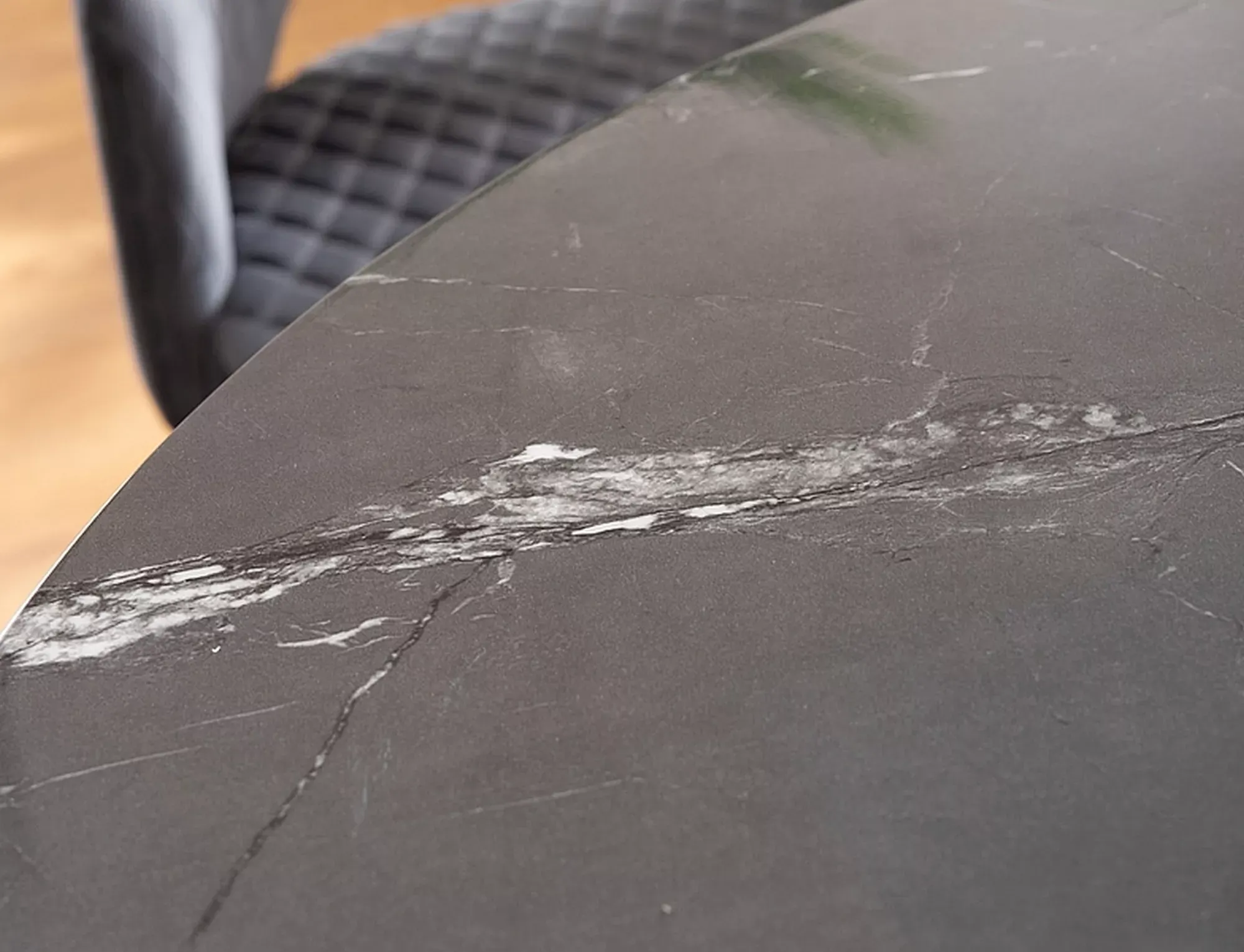 Stół okrągły CYRYL II 100cm czarny z efektem kamienia nowoczesny Signal - CYRYLCCFI100