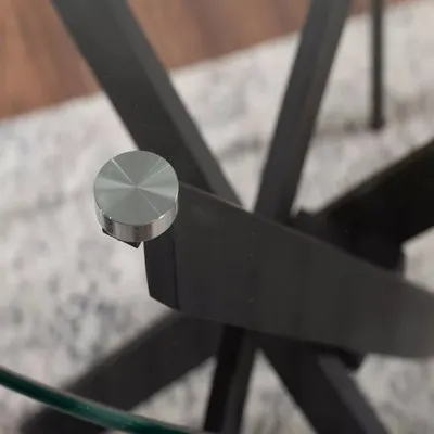 STOLIK KAWOWY AGIS A TRANSPARENTNY/CZARNY FI60X45 - AGISAC