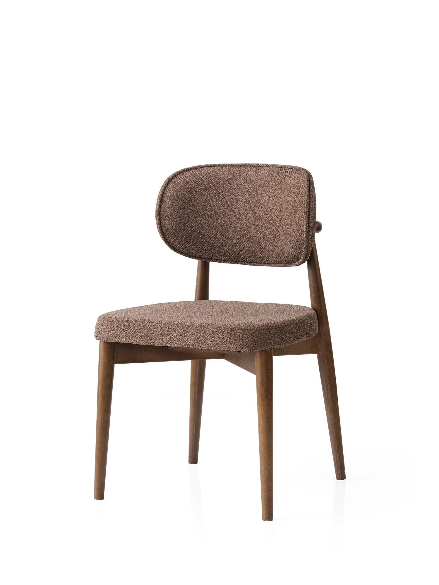 Krzesło tapicerowane MATEO orzech brązowe Meble, Krzesło