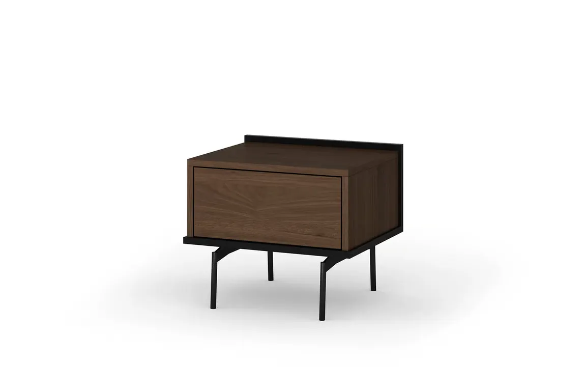 Szafka nocna z 1 szufladą ZENAR 50 cm orzech elegant czarny Szafka nocna z 1 szufladą ZENAR 50 cm orzech elegant czarny