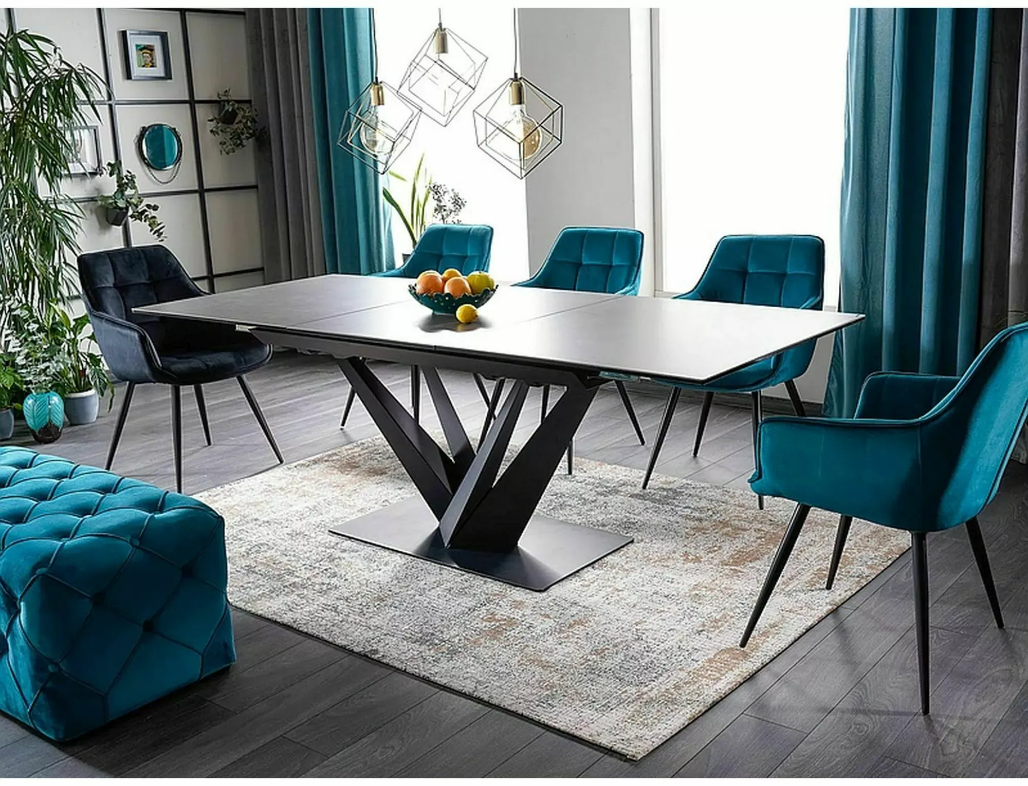 Stół rozkładany SORENTO CERAMIC 90x160-220 cm ciemnoszary - SORENTOCC160